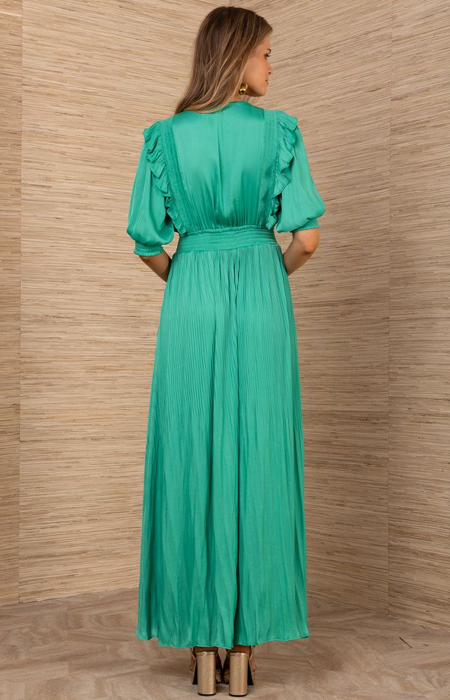 Lovisa Charmeuse Maxi Dress Green - Hale Bob