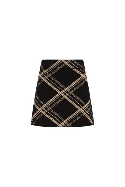 Orlie Skirt Plaid Jacquard Knit - MISA