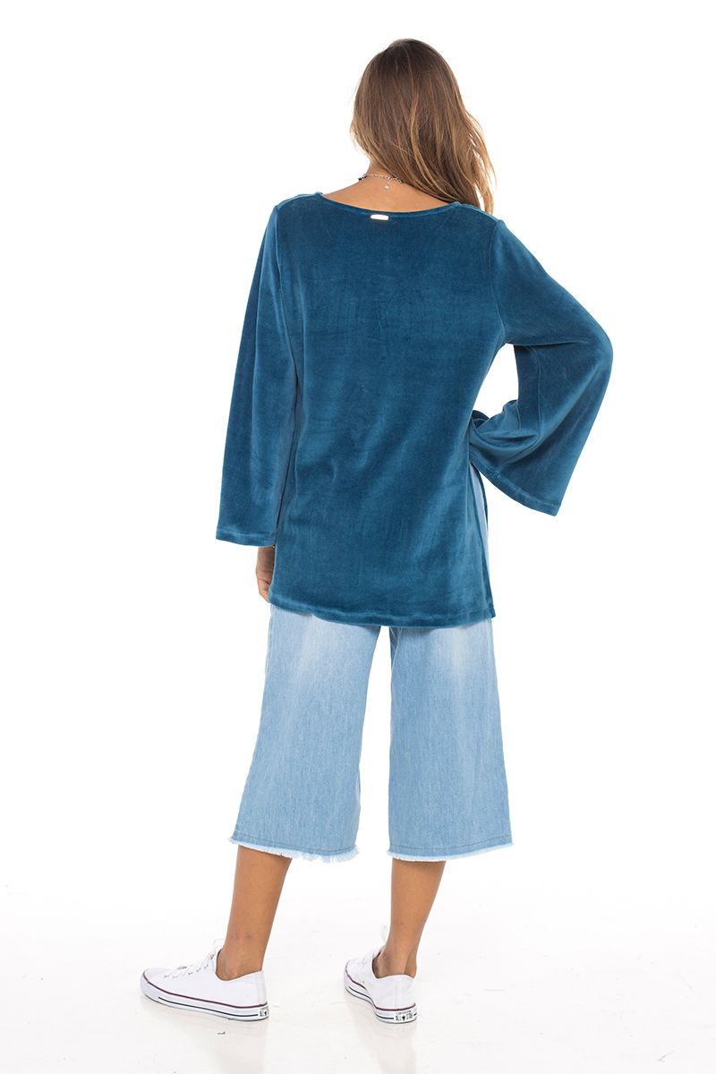 Velour Comfy Top Ocean - Skemo