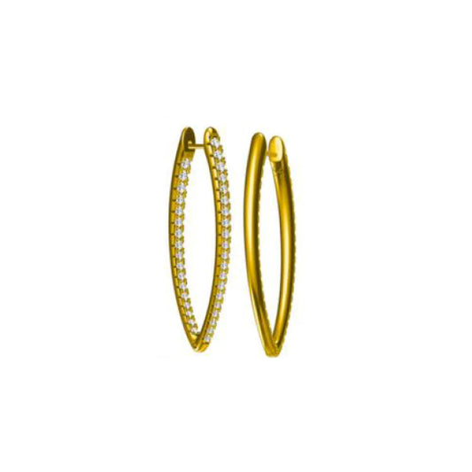 Crystal Pave Hoops Gold - Adriana Pappas Designs