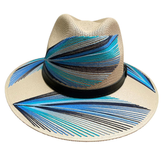 Pluma Embroidered Hat Blue Multi - Chisme Lifestyle