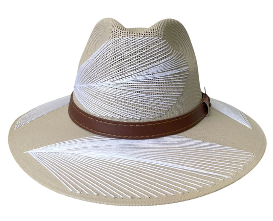 Pluma Embroidered Hat Nude - Chisme Lifestyle