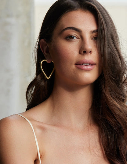 Sweetheart Hoops Gold - Adriana Pappas Designs