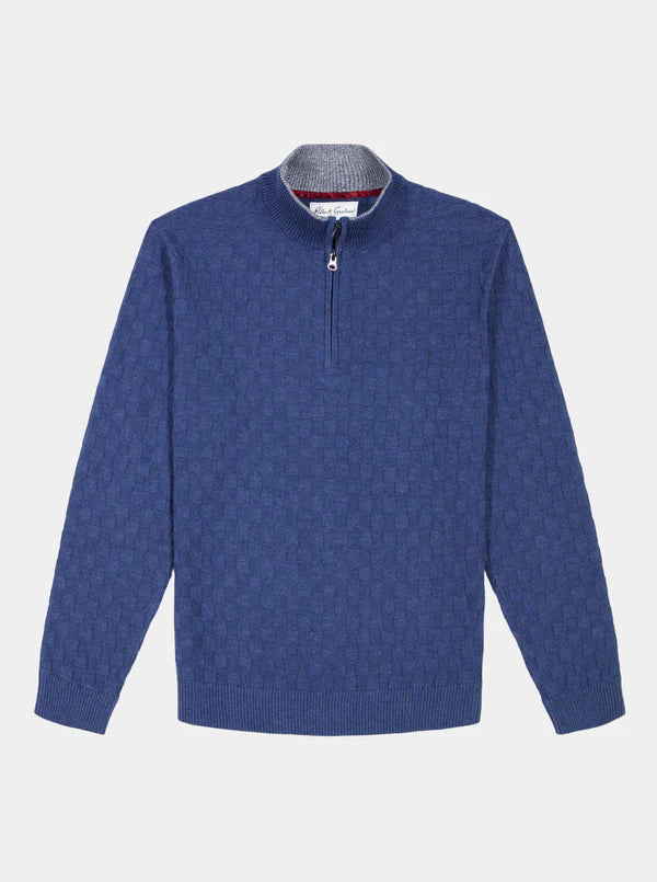 Gavino 1/4 Zip Sweater Navy - Robert Graham