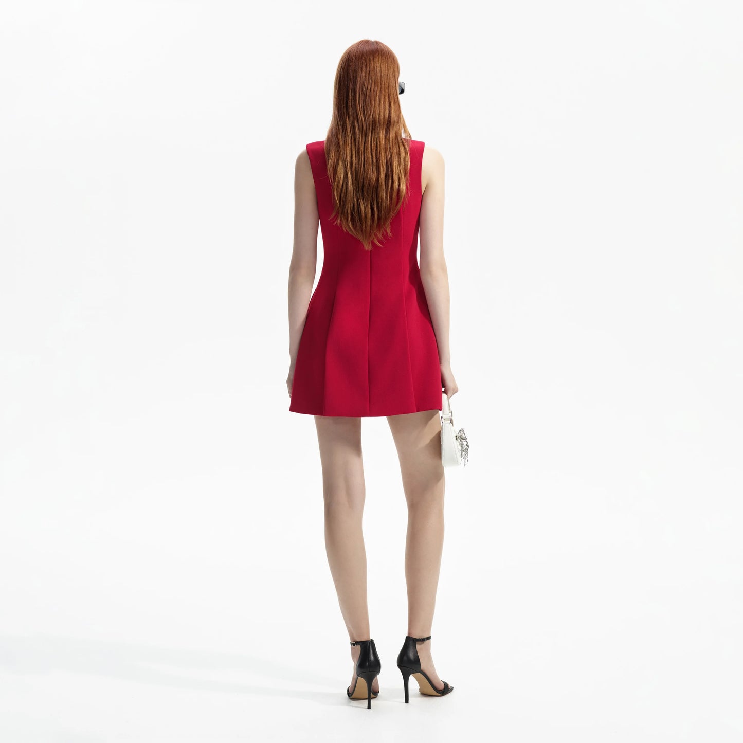 Wool Crepe Mini Dress Red - Self-Portrait