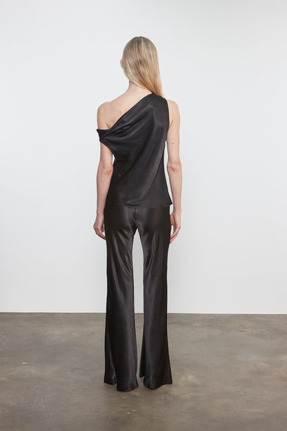 Satin Bias Cut Pant Black - Enza Costa