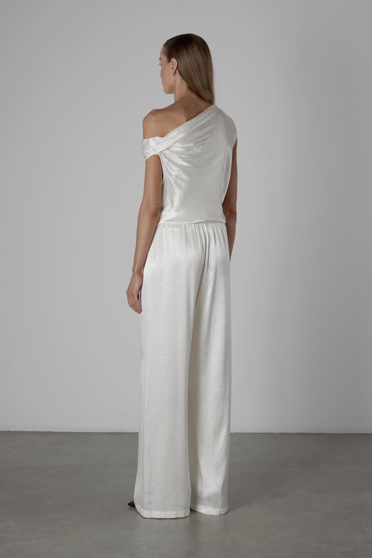 Satin Bias Off-Shoulder Top Cloud - Enza Costa