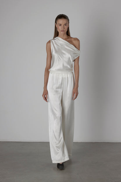 Satin Bias Off-Shoulder Top Cloud - Enza Costa