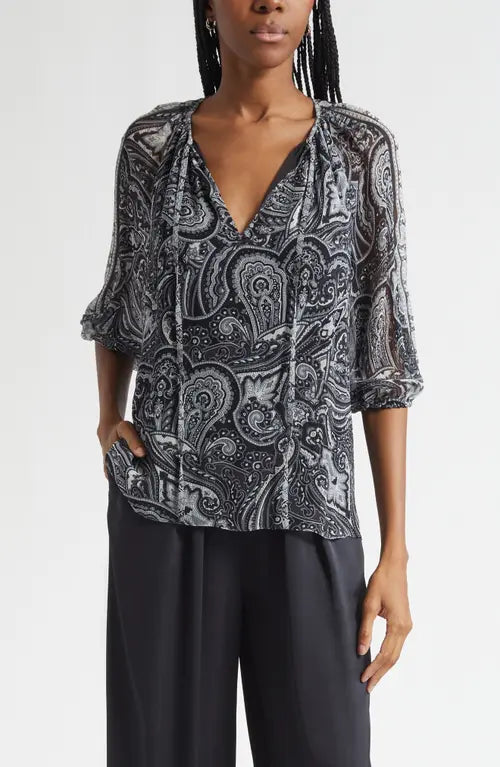Selva Top Black Paisley - Ramy Brook
