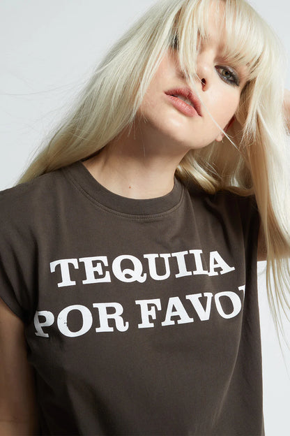 Tequila Por Favor Cut Sleeve Tee Pepper - Recycled Karma