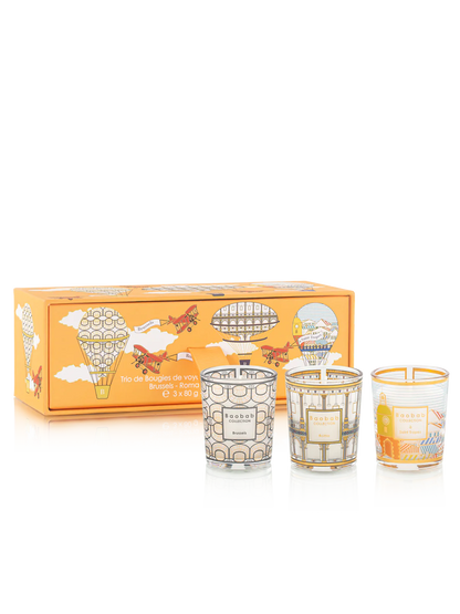 Trio Travel Candles Brussels Roma Saint Tropez - Baobab Collection