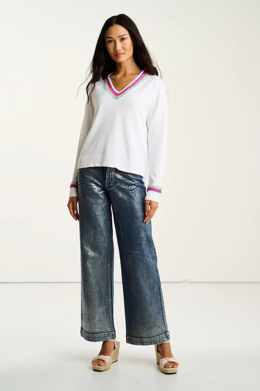 In The Mix Sweater White - Lisa Todd