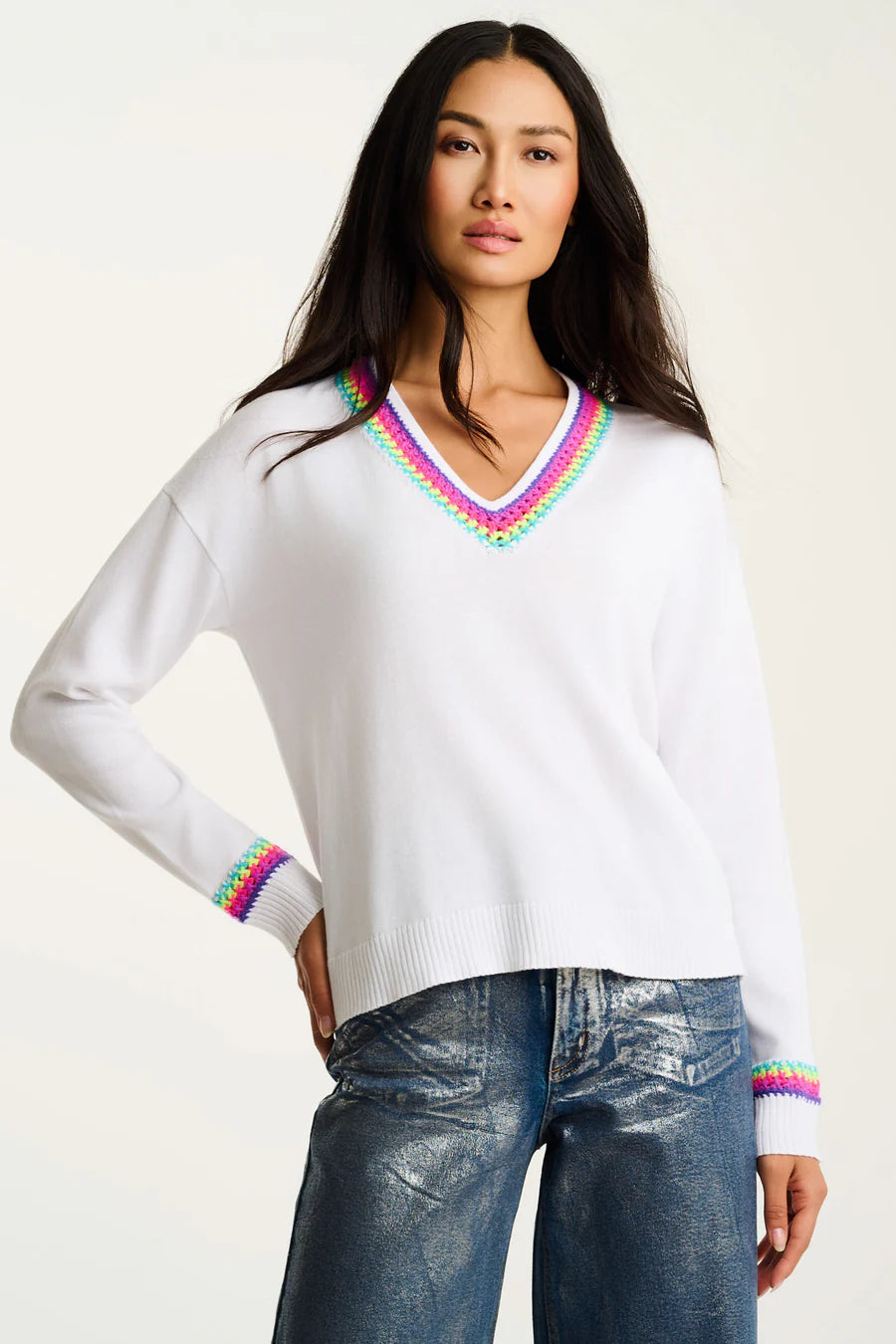 In The Mix Sweater White - Lisa Todd