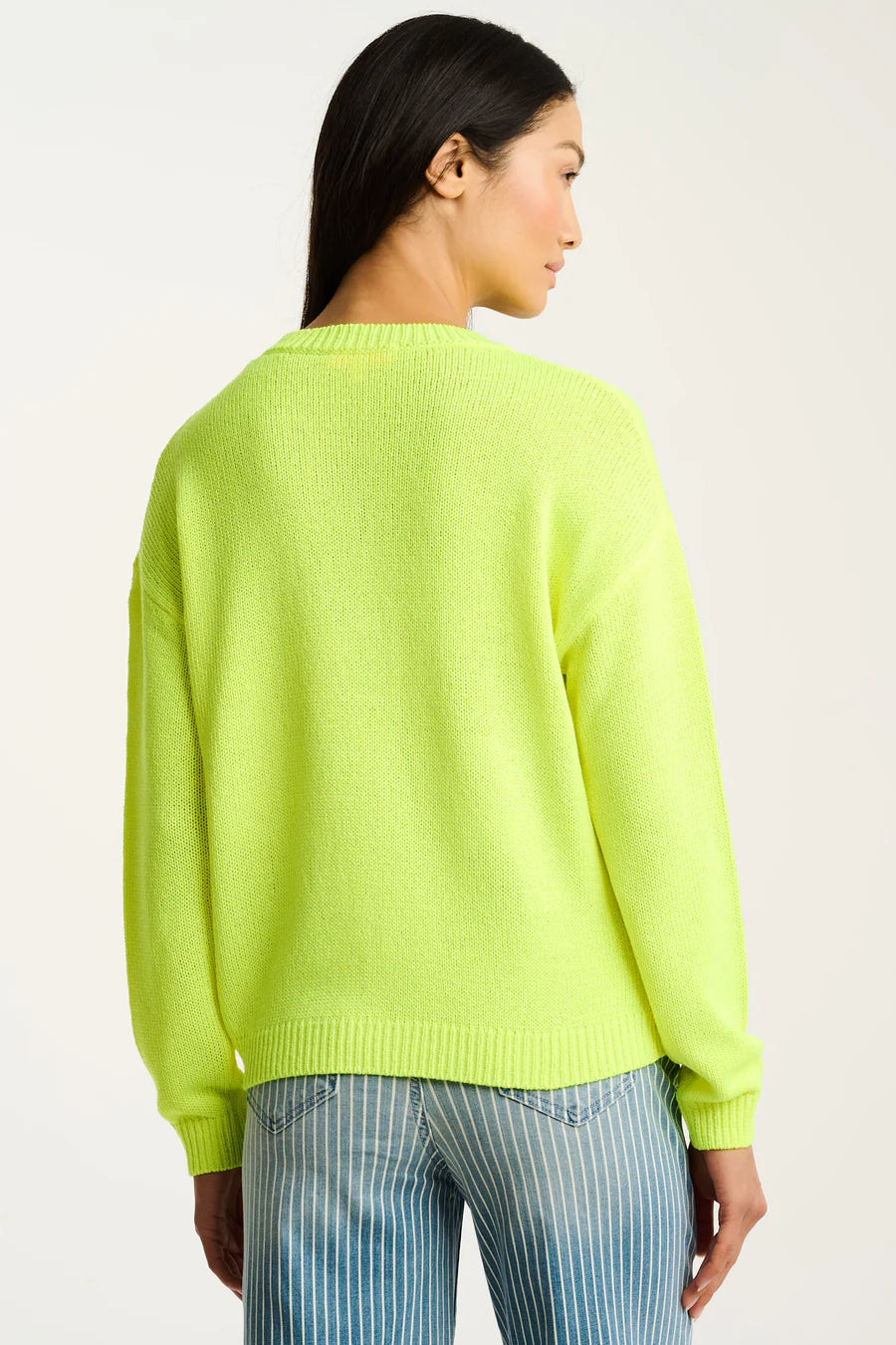 Amore Mio Heart Sweater Neon Yellow - Lisa Todd
