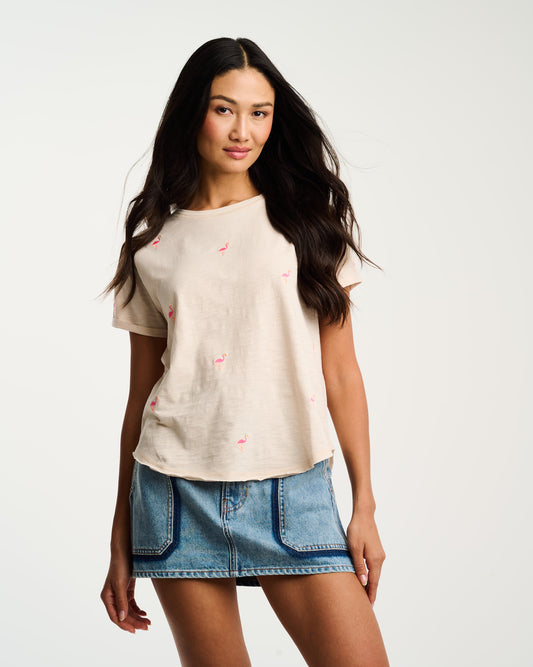 What The Flock Tee Crystal Sand - Lisa Todd