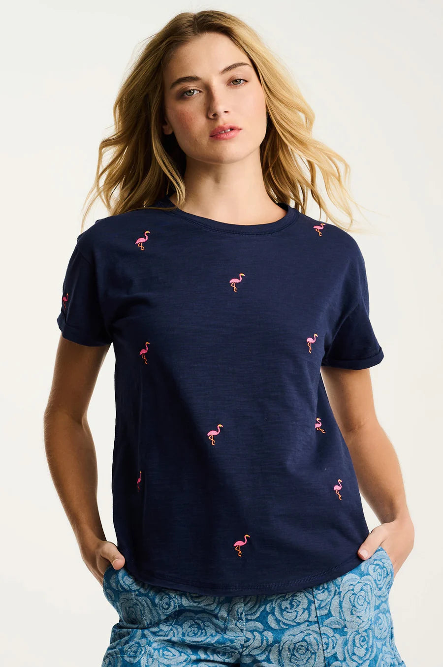What The Flock Tee Navy - Lisa Todd