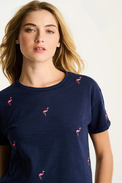 What The Flock Tee Navy - Lisa Todd