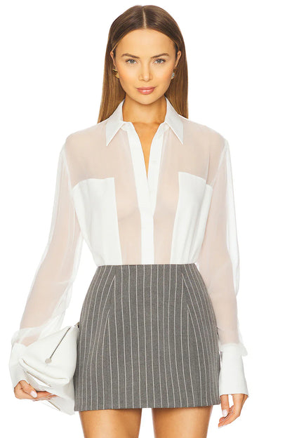 Flore Silk Shirt White - SANS FAFF