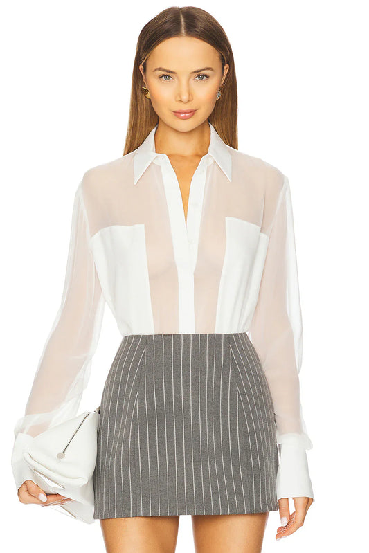 Flore Silk Shirt White - SANS FAFF