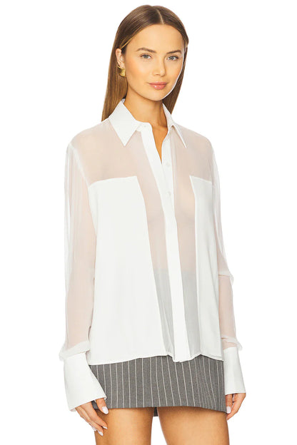 Flore Silk Shirt White - SANS FAFF