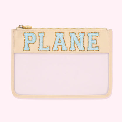 "Plane" Clear Flat Pouch Sand - Stoney Clover Lane