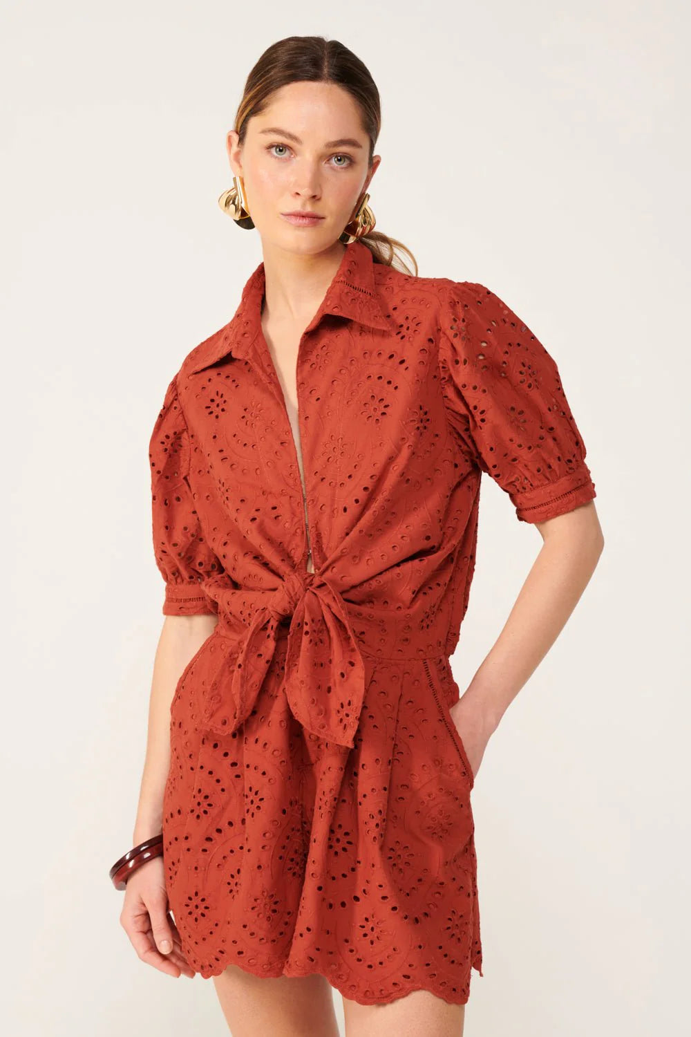 Livia Short Jumpsuit Paprika - Poupette St Barth
