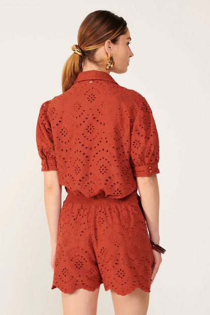 Livia Short Jumpsuit Paprika - Poupette St Barth