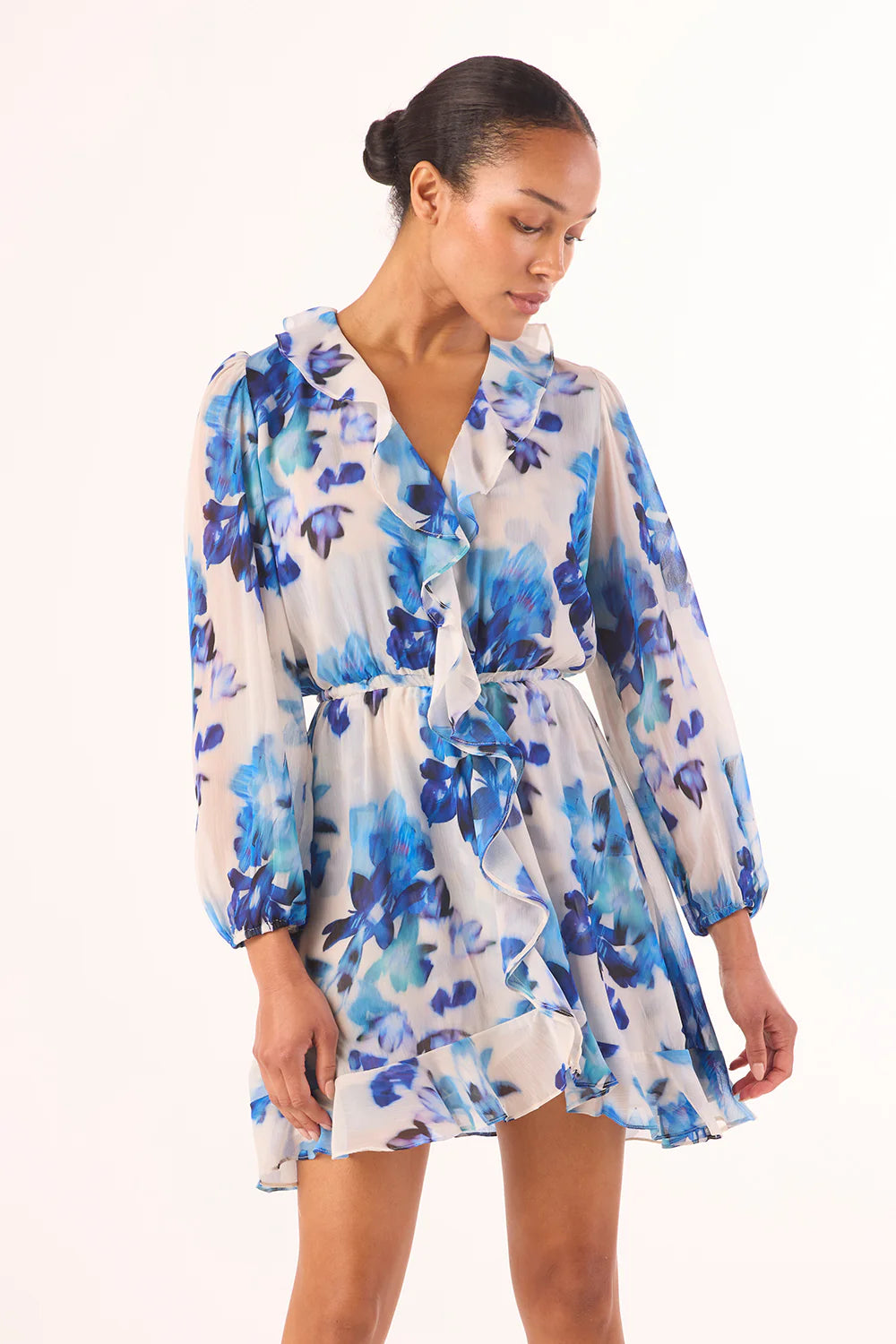 Iris Dress Blurred Bouquet Chiffon - MISA