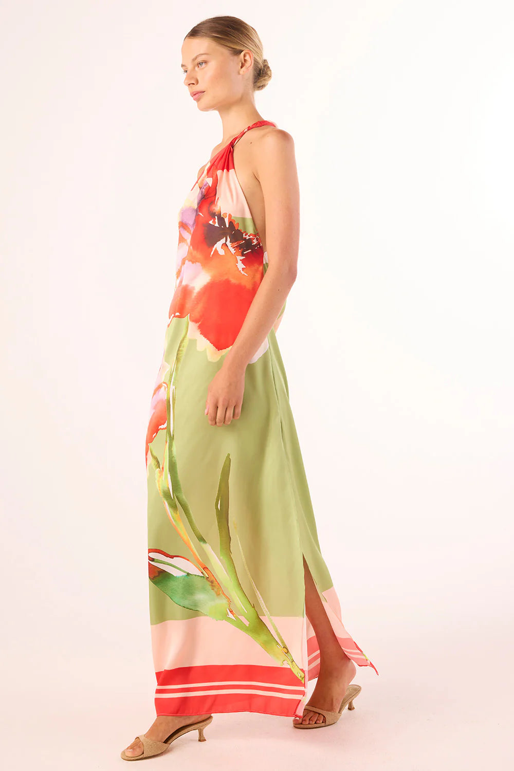 Dounia Dress Scarf Flora Satin - MISA