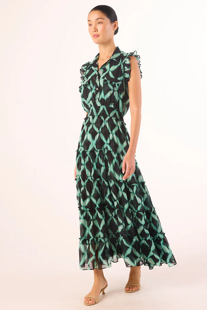 Trina Dress Painted Lattice Chiffon - MISA