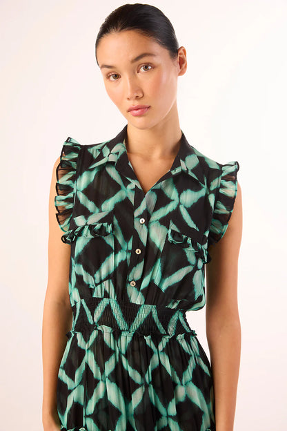 Trina Dress Painted Lattice Chiffon - MISA