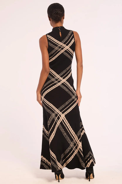 Anara Dress Plaid Jacquard Knit - MISA