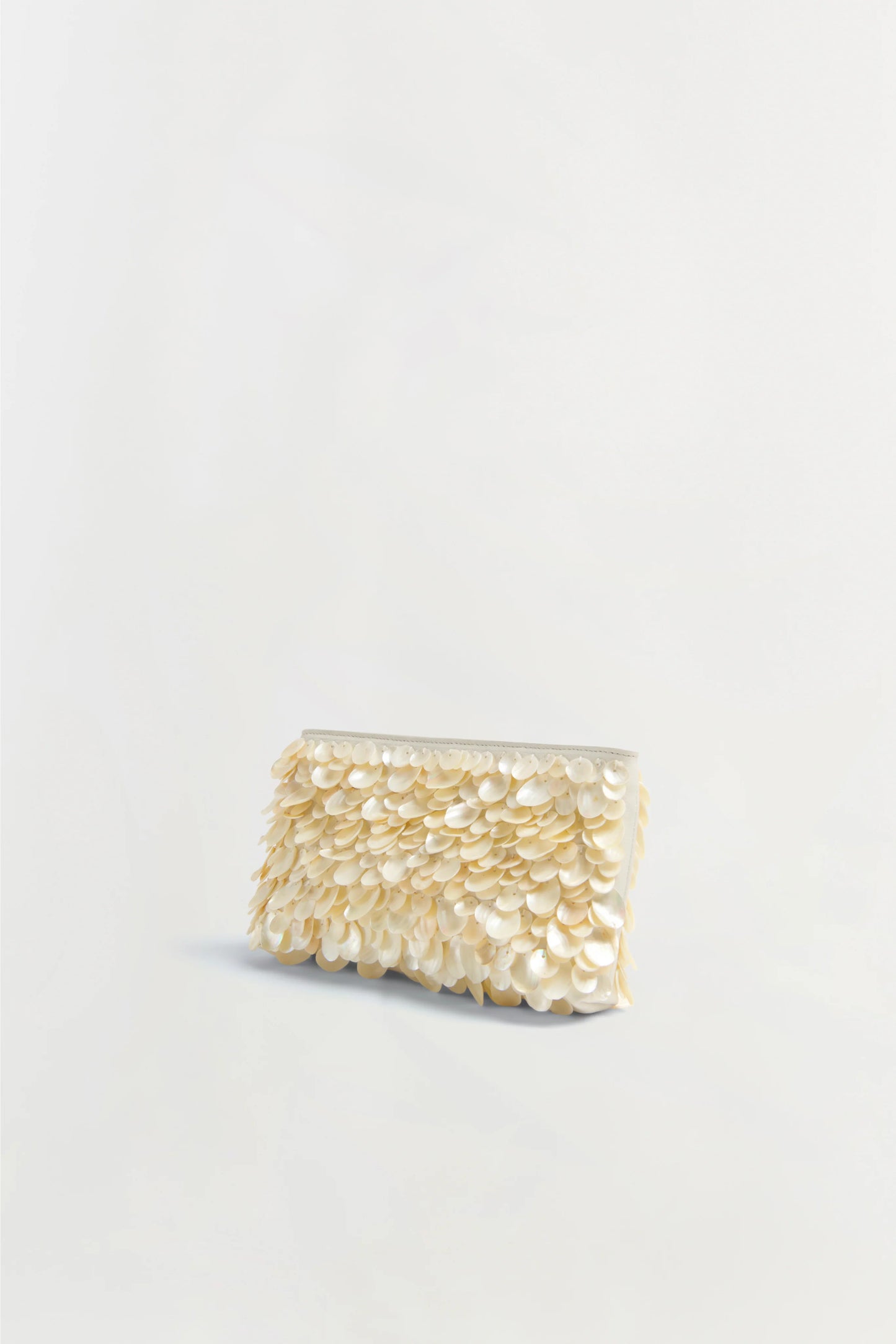 Reese Natural Shell Beaded Clutch Ivory - Simkhai