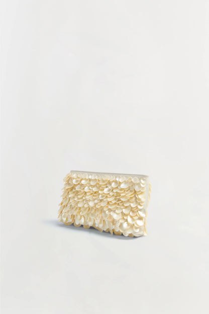Reese Natural Shell Beaded Clutch Ivory - Simkhai