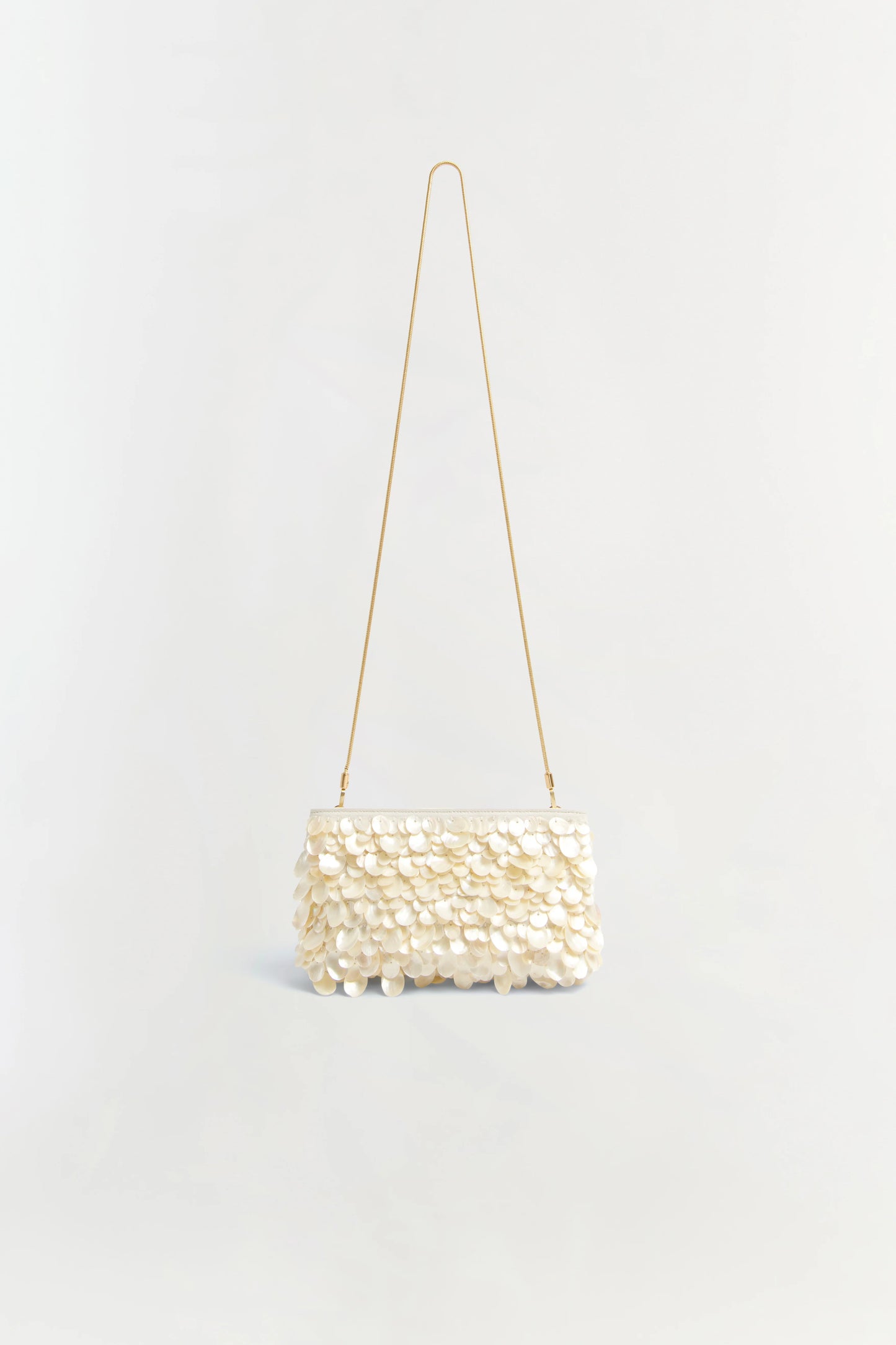 Reese Natural Shell Beaded Clutch Ivory - Simkhai