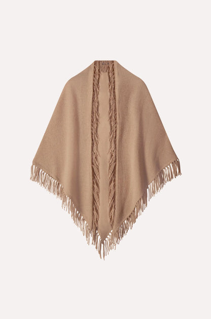 Cashmere Fringe Shawl Camel - Minnie Rose