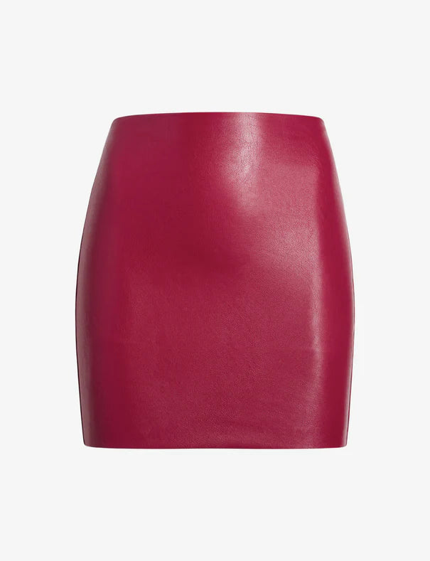 Faux Leather Micro-Mini Skirt Raspberry - Commando