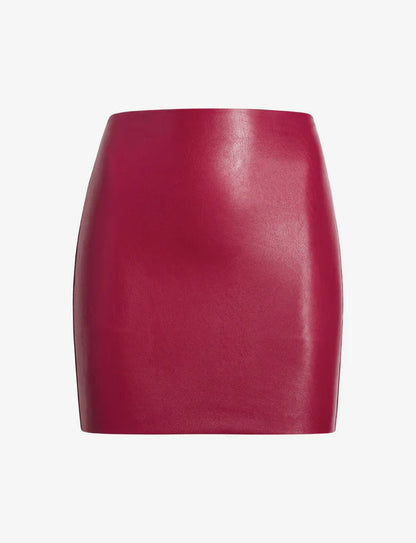 Faux Leather Micro-Mini Skirt Raspberry - Commando