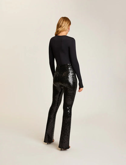 Sequin Flared Legging Black - Commando
