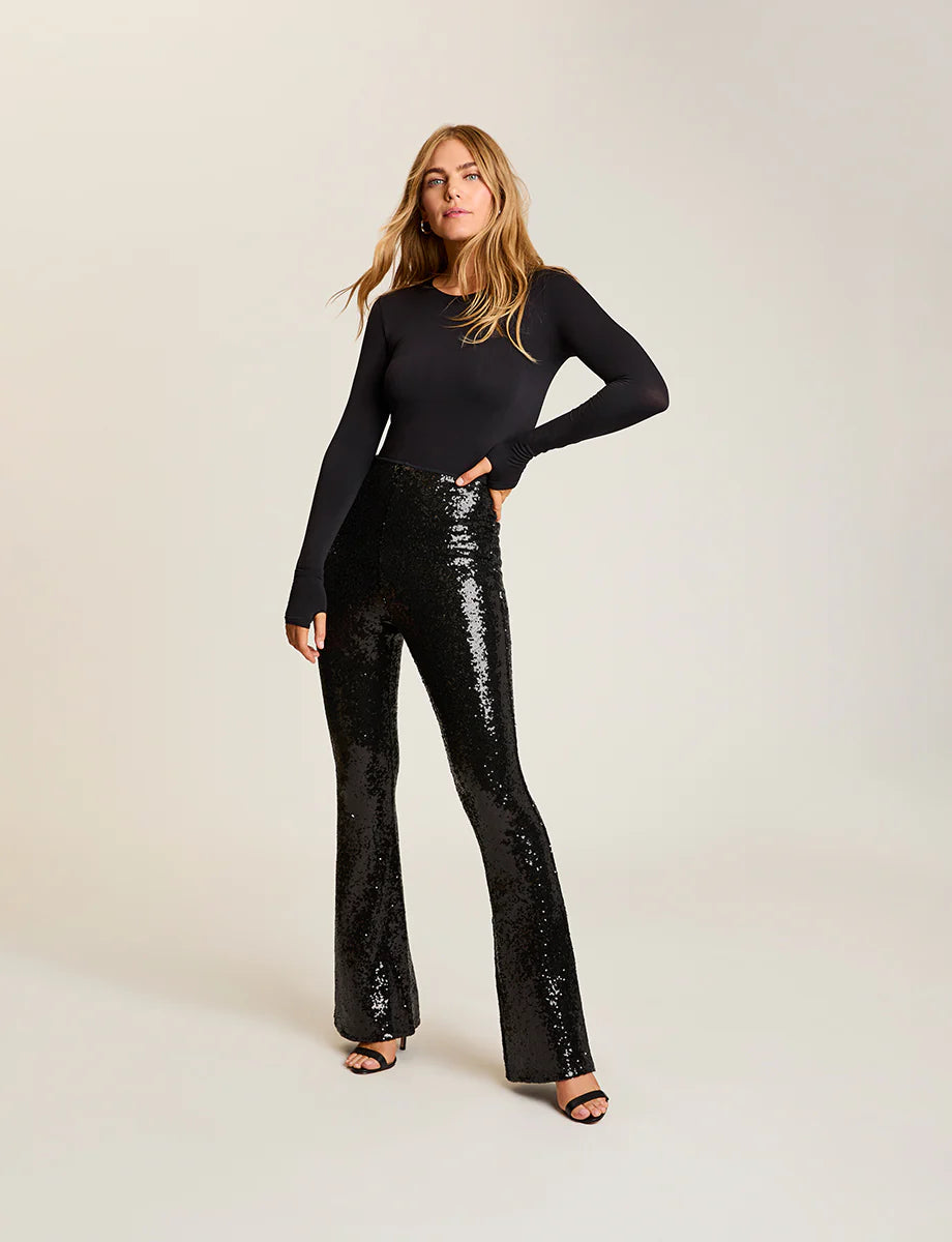 Sequin Flared Legging Black - Commando