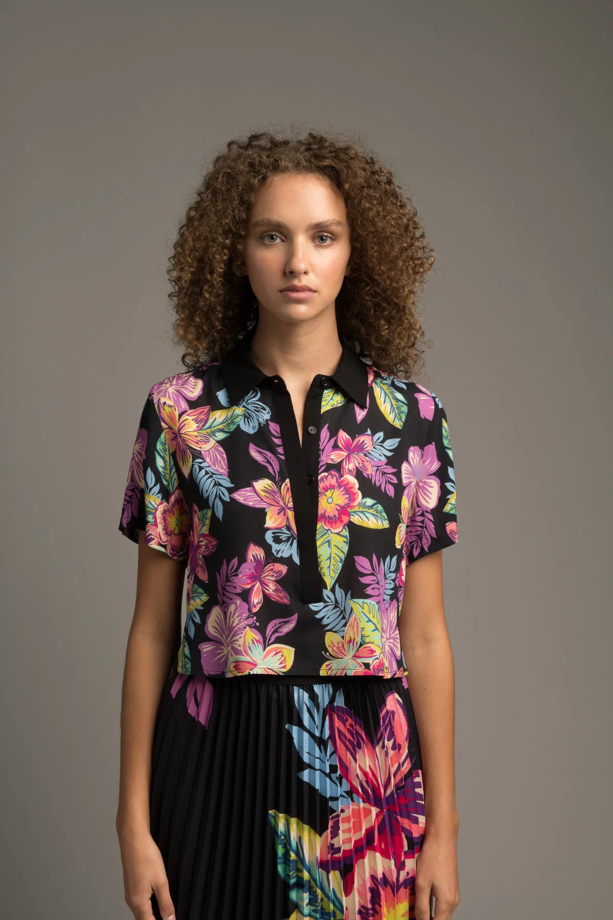 Le Superbe - Palm Beach Polo Shirt Black Acid Floral