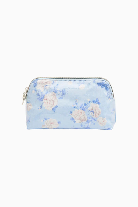 Heirloom Print Small Travel Pouch Whisper Blue - LoveShackFancy