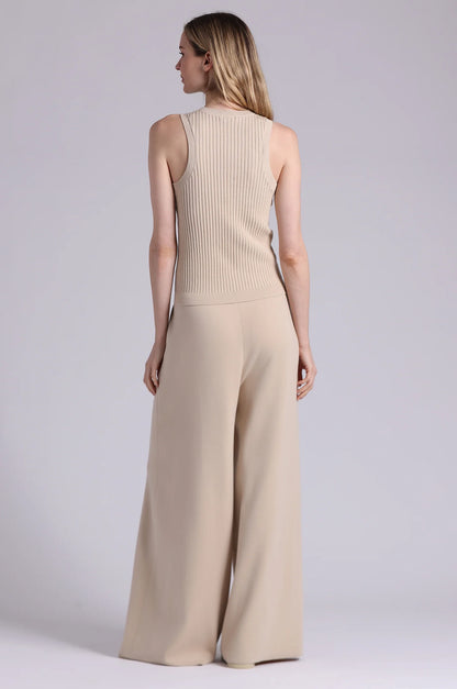 Viscose Ribbed Pointelle Tank Brown Sugar - Minnie Rose