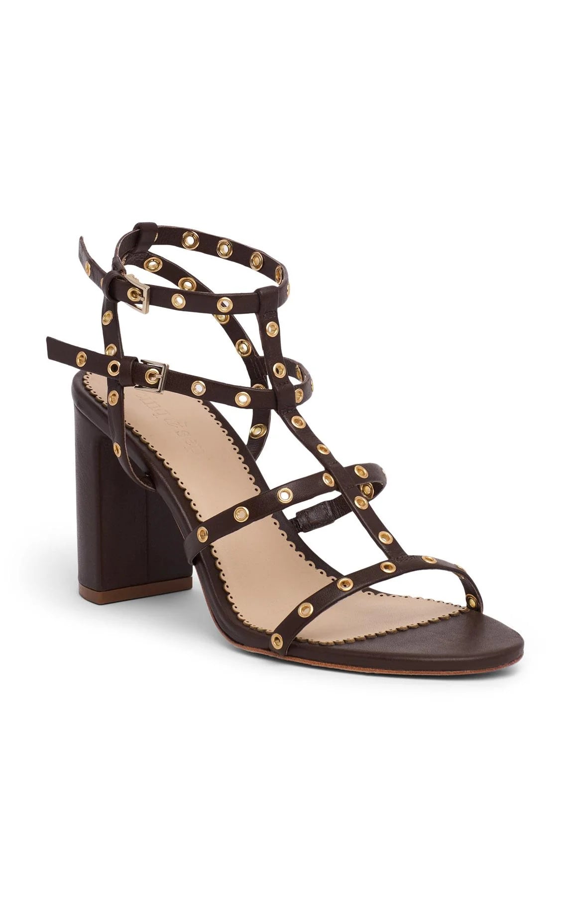 Maisie Strappy Grommet Block Heel Chocolate - Cinq à Sept