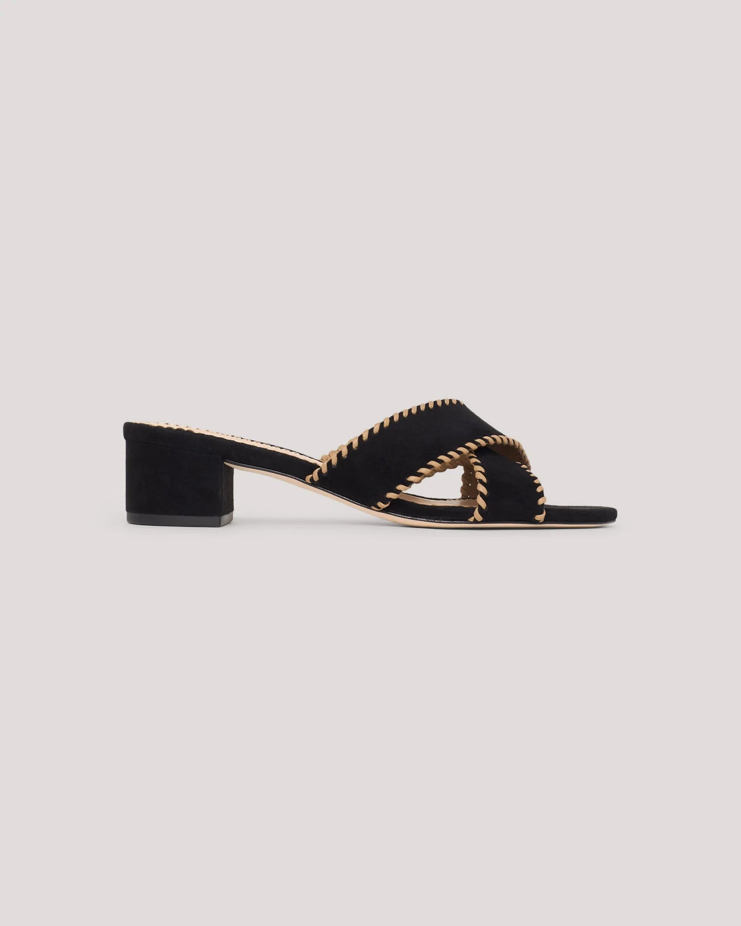 Amanda Criss Cross Suede Sandal Black/Brown Sugar - Cinq à Sept