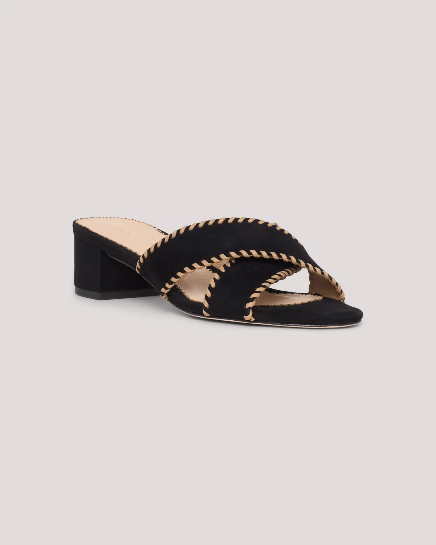 Amanda Criss Cross Suede Sandal Black/Brown Sugar - Cinq à Sept