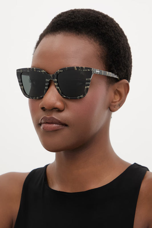 Check Cat-eye Sunglasses Grey/Dark Grey - Burberry