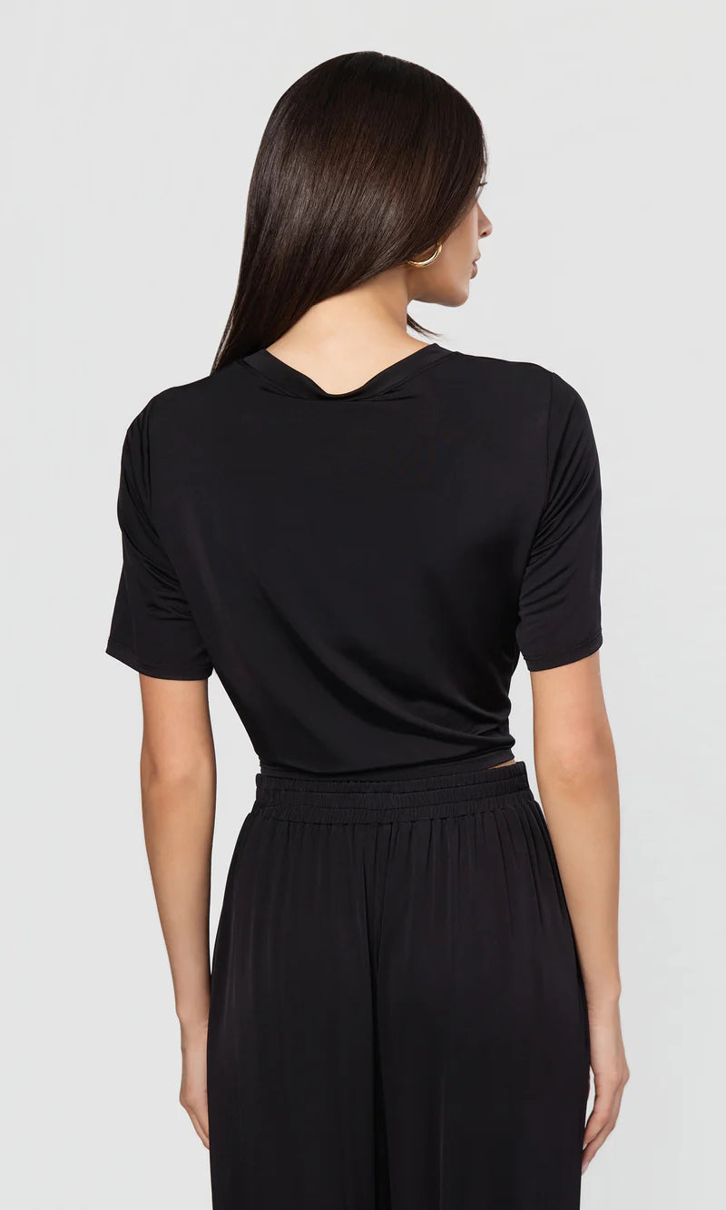 Adelaide Rose Sheen Jersey Top Black - Generation Love