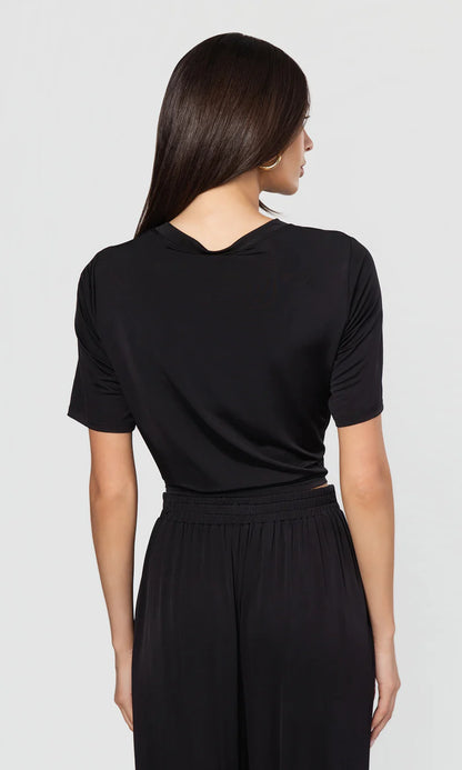 Adelaide Rose Sheen Jersey Top Black - Generation Love