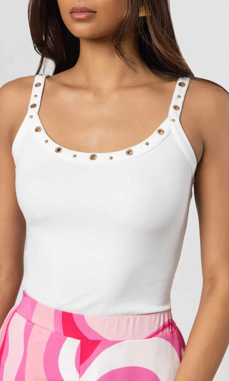 Iris Grommet Tank Top White - Generation Love